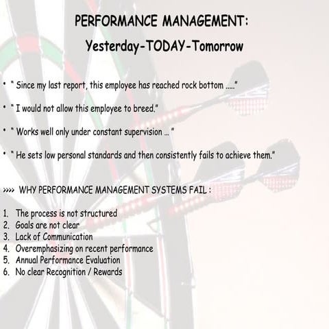 Performance Management. Untuk hari ini, esok dan masa depan