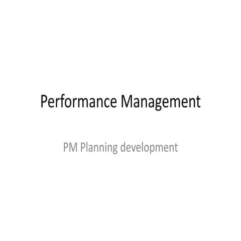 Performance management  