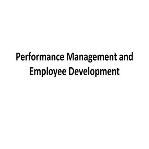 Performance management and leadership development program