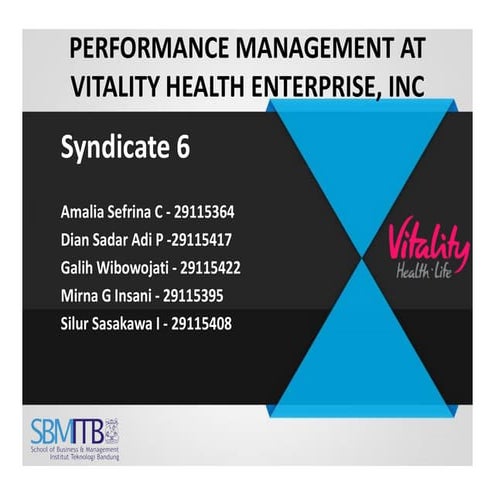 Performance management at vitality health enterprise inc