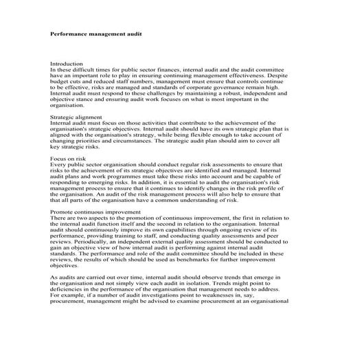 Performance management audit | DOC