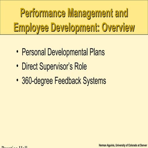 Performance Management & Employee Development {Lecture Notes}
