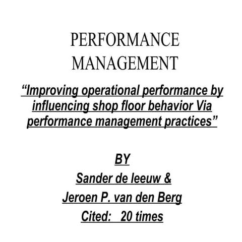 Performance management ppt