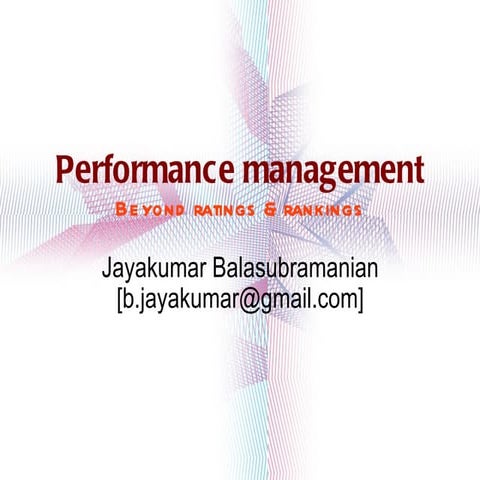 Performance management primer