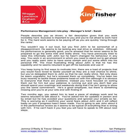 Performance management role plays