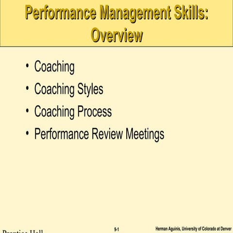 Performance Management Skills {Lecture Notes}