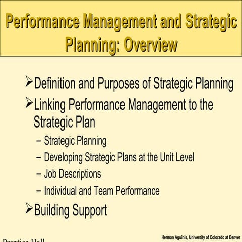 Performance Management & Strategic Planning {Lecture Notes}