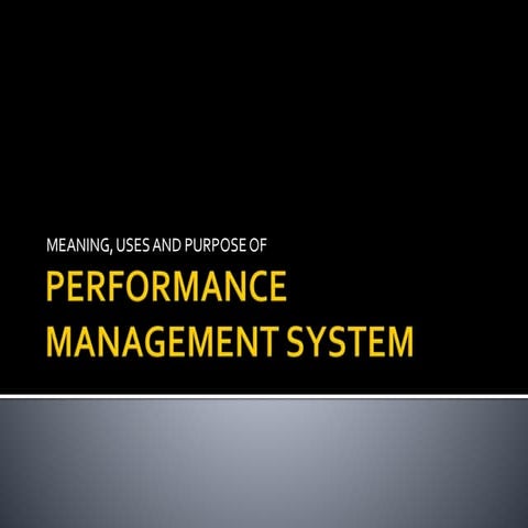 Performance management system