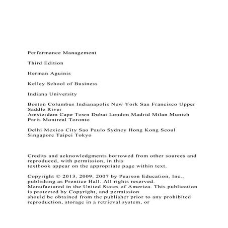 Performance ManagementThird EditionHerman Aguinis.docx