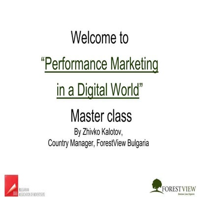 Performance Marketing in a digital world