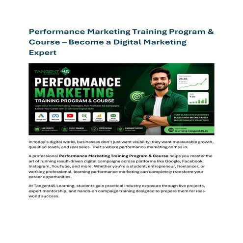 Performance Marketing Training Program & Course | PDF