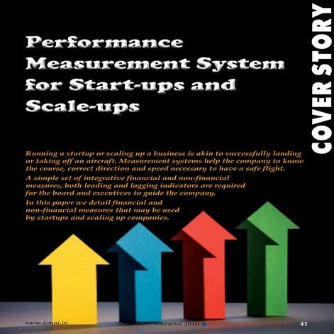 Performance measurement system for startups and scaling up
