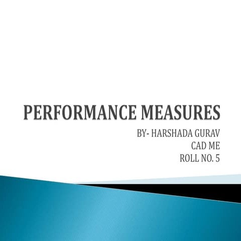 Performance Measures of Manufacturing System