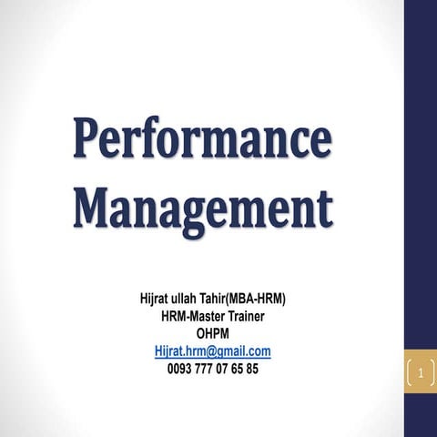 Performance mgt
