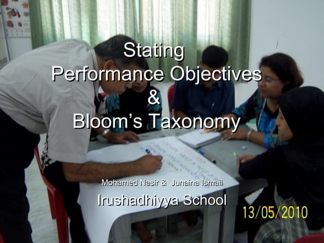 Writing Performance Objectives Based on Blooms Taxonomy    5th aug 2010 [auto...