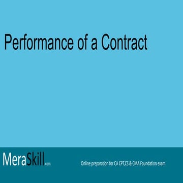 Performance of a contract