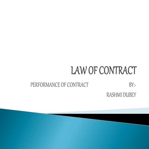 Performance of contract