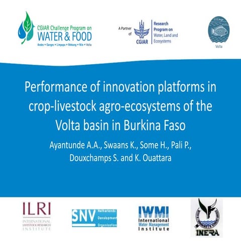 Performance of innovation platforms in crop livestock agro-ecosystems of the ...