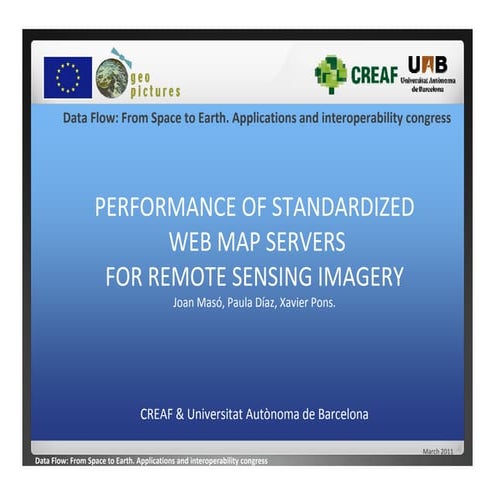Performance of standardized web map servers for remote sensing Imagery