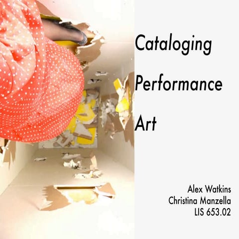 Cataloging Performance Art