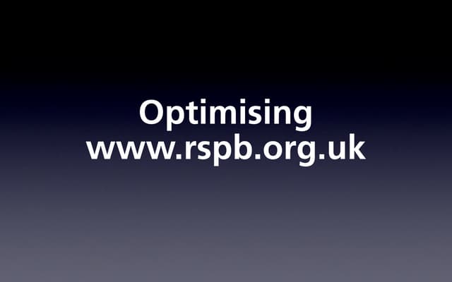 Optimising the RSPB website (2011)