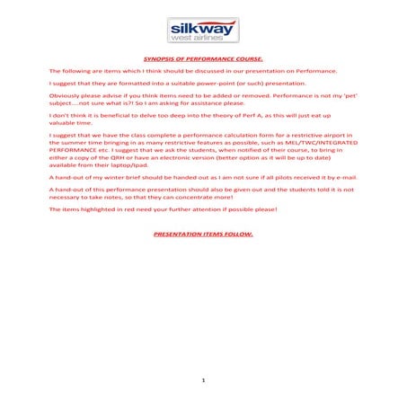 Performance presentation 2013