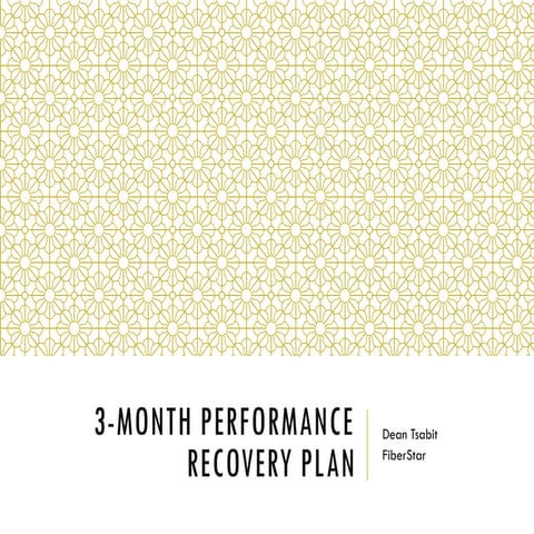 3-Month Sales Performance Recovery and Improvement Plan by Dean Tsabit ...