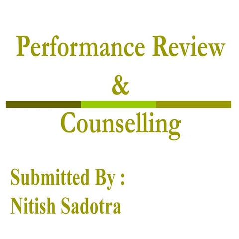 Performance review & counselling