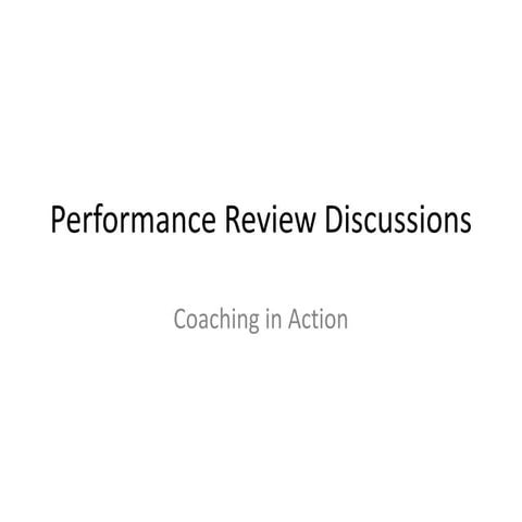 Performance discussions, how to be a coach