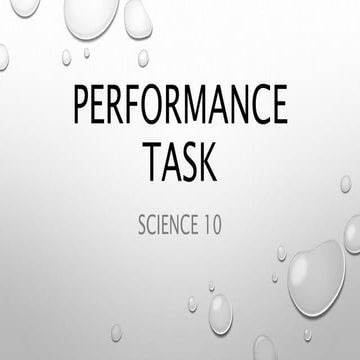 Performance Task in science ten Quarter 1 | PPTX