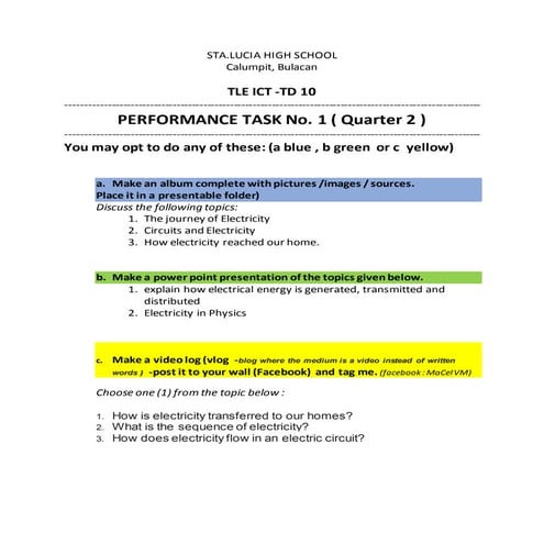 Performance task 1 q2 | DOCX