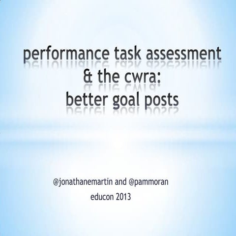 Performance  task assessment educon conversation