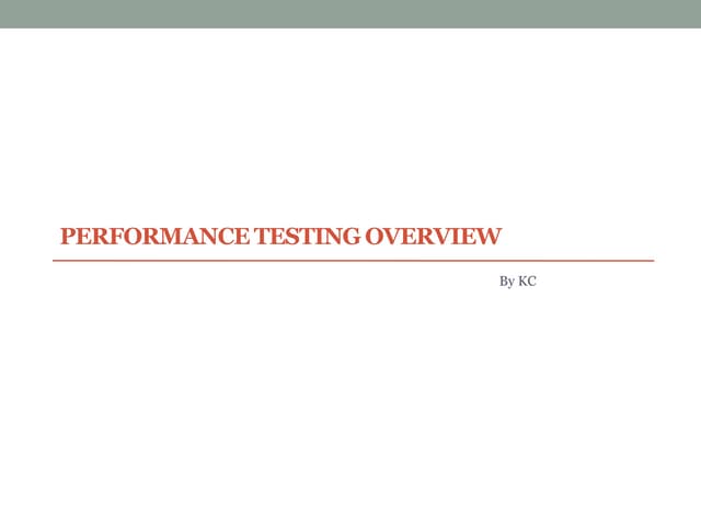 Performance testing and j meter overview