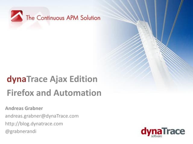Performance testing automation with Dynatrace  @LDNWebPerf - AndreasGrabner