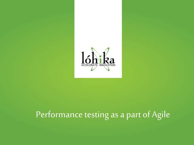 Performance testing in agile