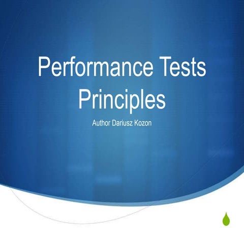 Performance Testing Principles