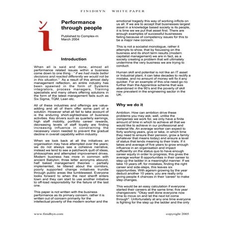 Performance Through People