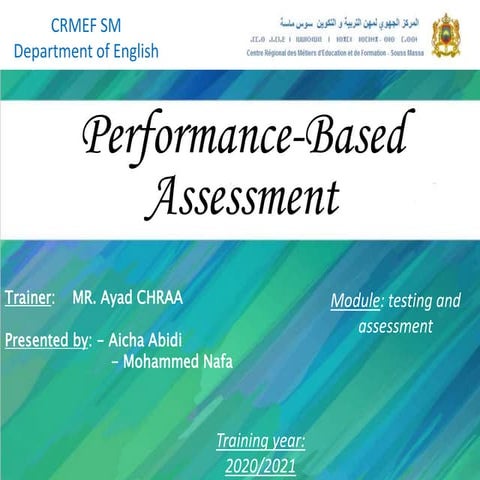 Performane based assessment   aicha abidi & mohamed nafa