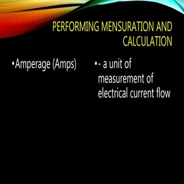 Performing mensuration and calculation