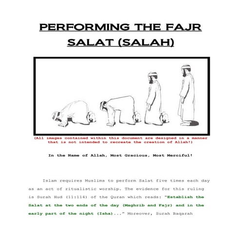 Performing the fajr salat