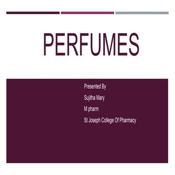 PERFUMES AND EU REGULATION CLASSIFICATION AND APPLICATION