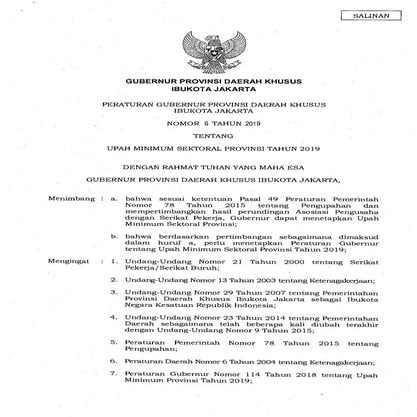 Peraturan Gubernur Nomor 6 Tahun 2019 Tentang UMSP