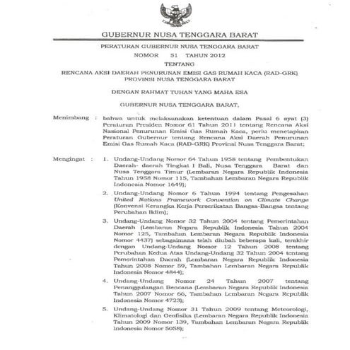 Pergub NTB no 51 th 2012 rad grk