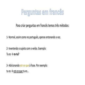 Perguntas em franc^s | PPTX