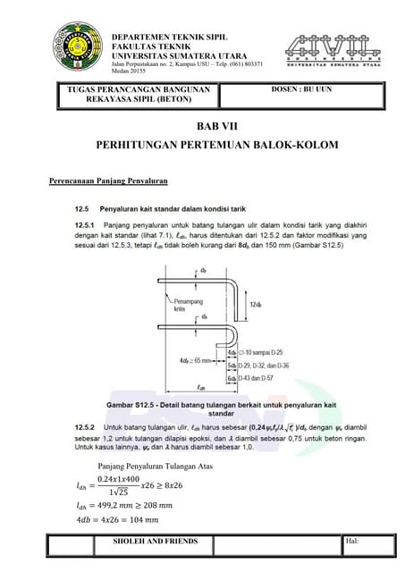 contoh soal menghitung momen ultimate pada balok | PDF