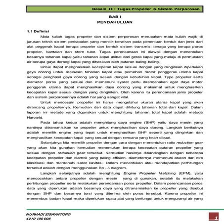 Perhitungan propulsi kapal