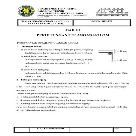 Perhitungan tulangAN kolom