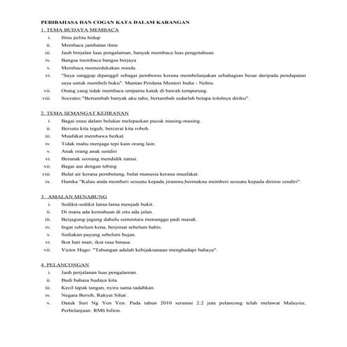 Peribahasa dan cogan kata dalam karangan