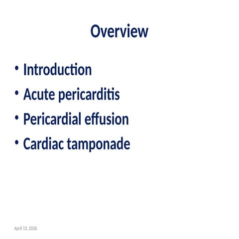 Comprehensive Overview of Pericardial Diseases: Acute Pericarditis ...