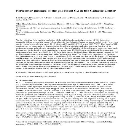 Pericenter passage of_the_gas_cloud_g2_in_the_galactic_center